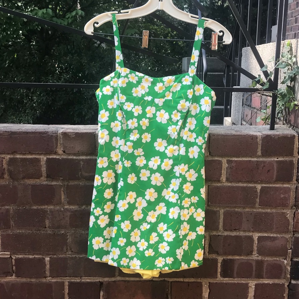 Green Floral One Piece Swimsuit